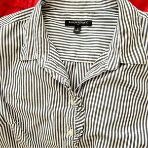 Banana Republic Black and White Striped Shirt